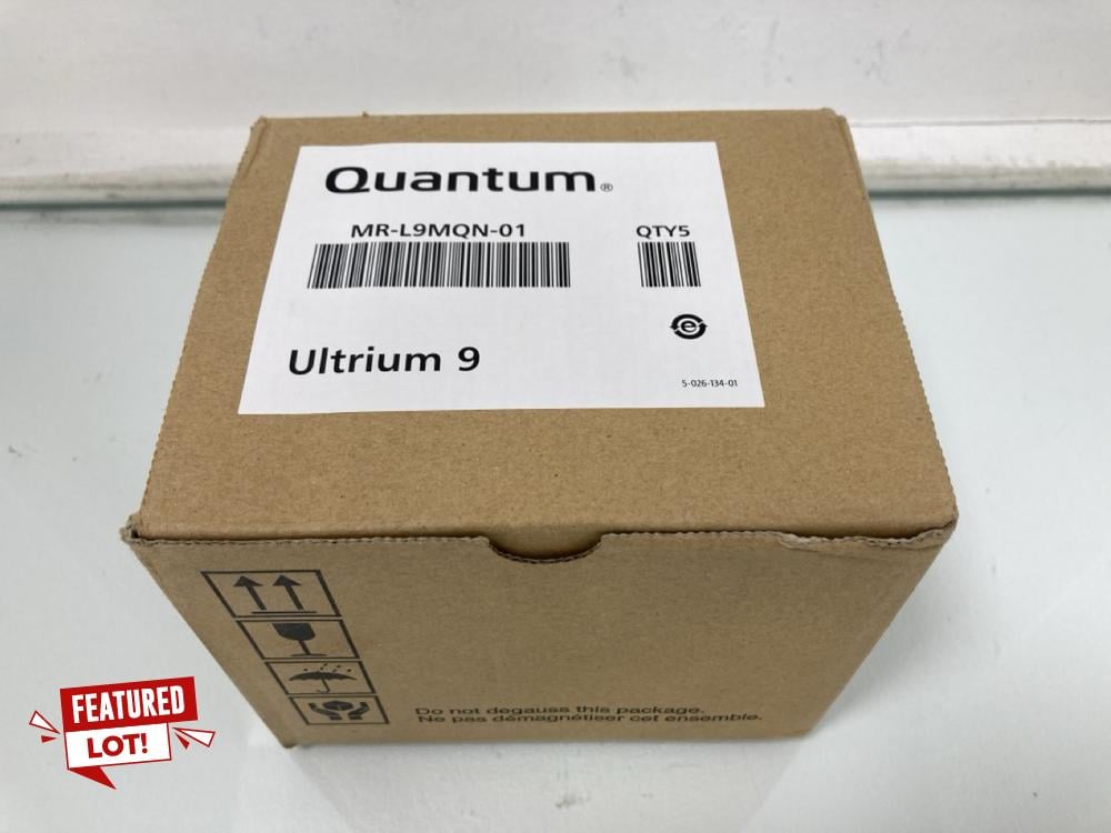 BOX OF 5 QUANTUM ULTRIUM 9 18/45TB DATA STORAGE CA