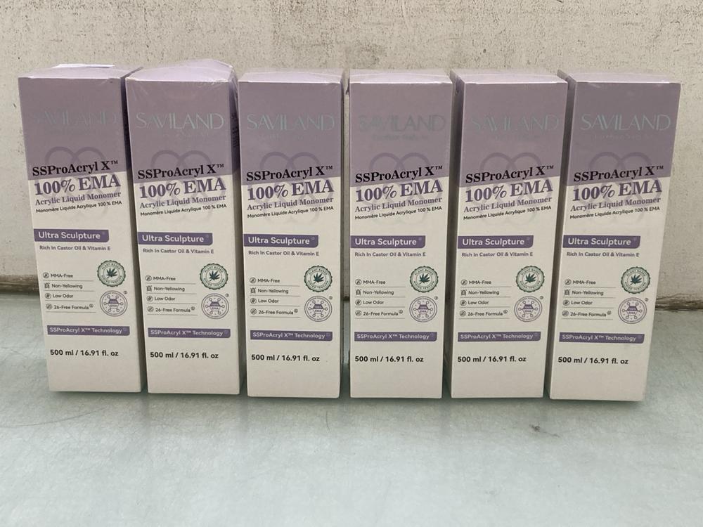 6 X SAVILAND SS PRO ACRYL X 500ML ACRYLIC LIQUID M