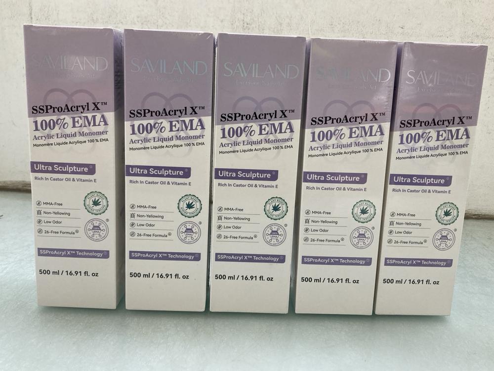 5 X SAVILAND SS PRO ACRYL X 500ML ACRYLIC LIQUID M