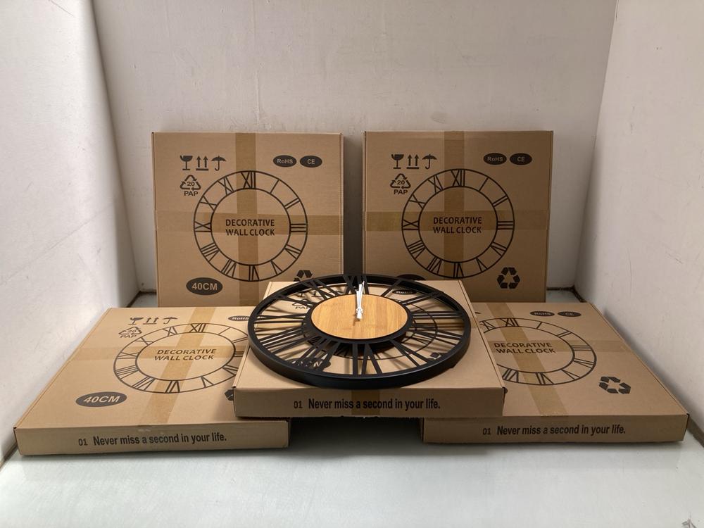 5 X HAITANG LARGE 40CM WALL CLOCKS: LOCATION - B46