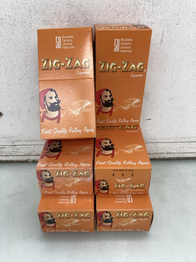 6 X BOXES OF ZIG ZAG LIQUORICE ROLLING PAPERS: LOC