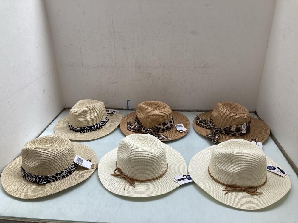 6 X ASSORTED WOMENS MID BRIM HATS: LOCATION - B55