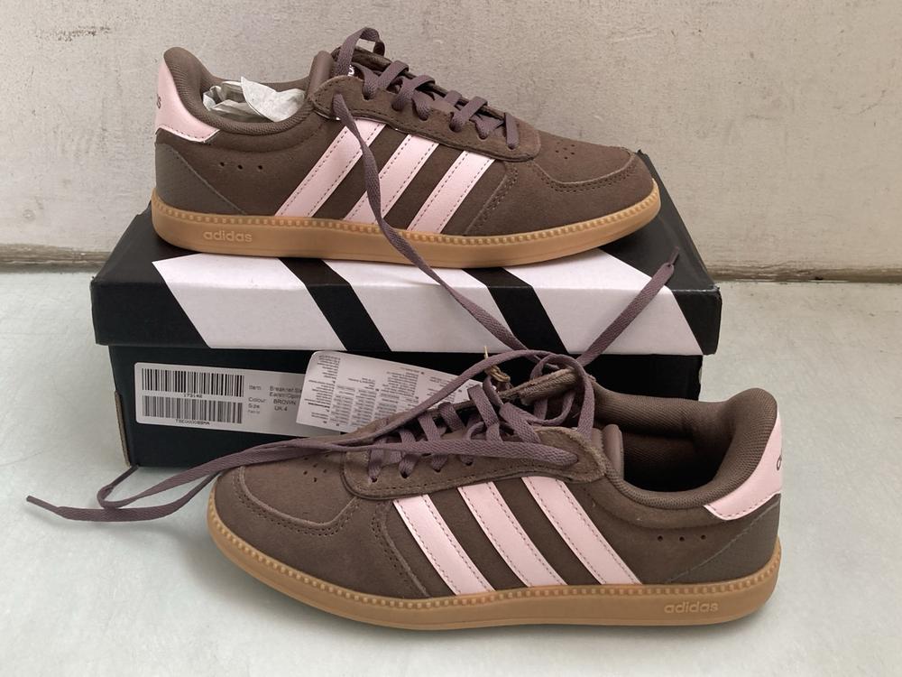ADIDAS BREAKNET SLEEK BROWN AND PINK TRAINERS UK S