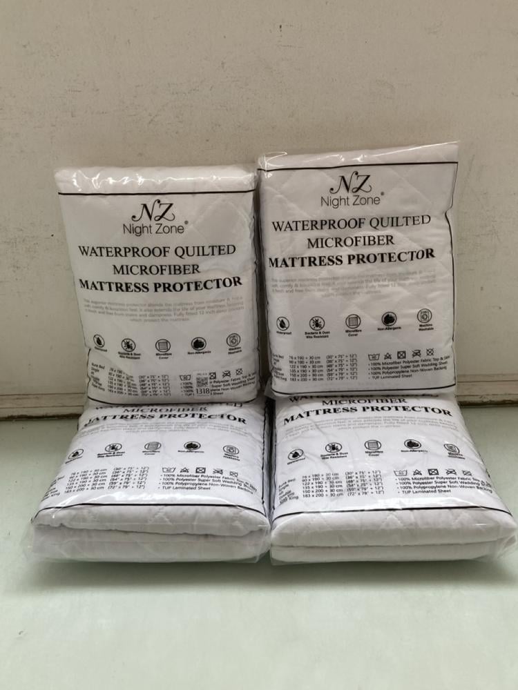 4 X SINGLE WATERPROOF QUILTED MICROFIBRE MATTRESS 