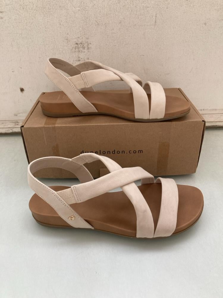 WOMENS DUNE LONDON COMFORT STRAP SANDALS IN BEIGE 