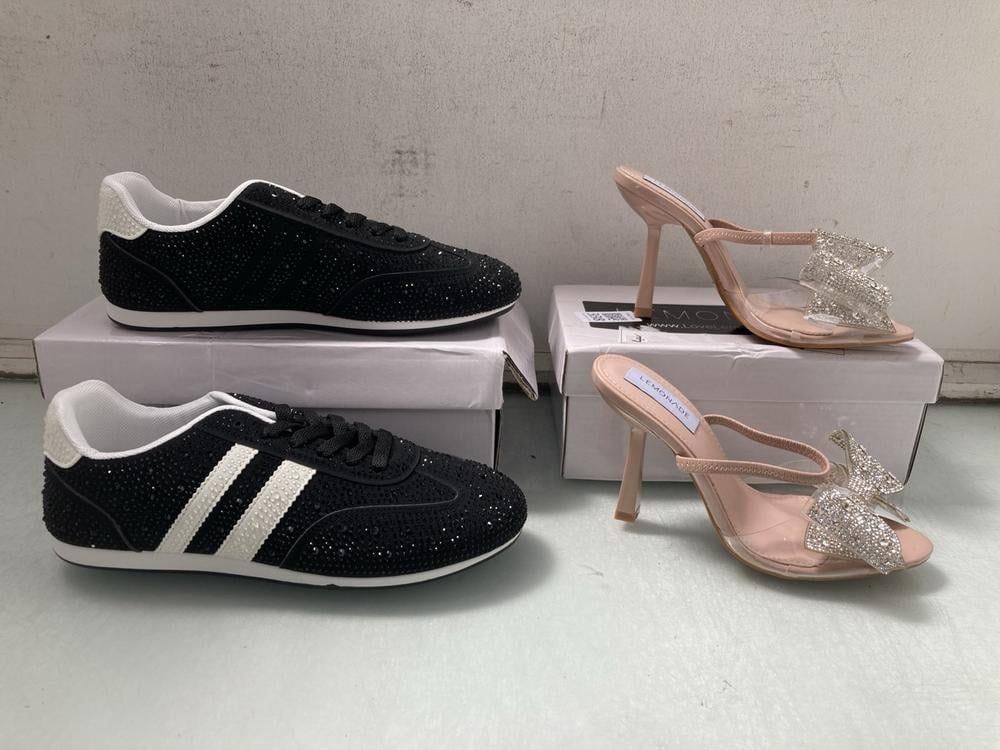 WOMENS CLEAR BOW DETAIL HEELS SIZE 36 TO INCLUDE W