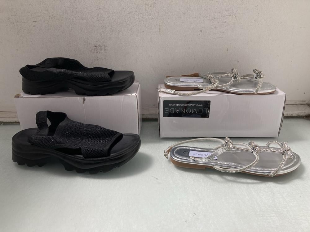 WOMENS SILVER COLOURED SANDALS SIZE 37 TO INCLUDE 