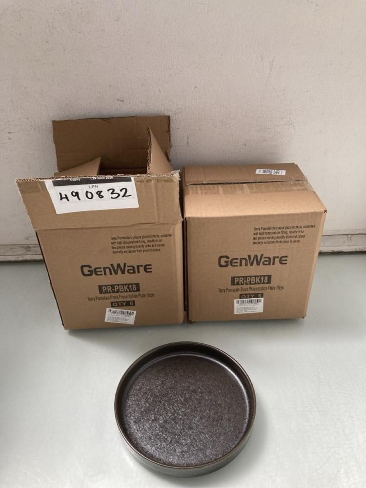2 X BOXES OF 6 TERRA PORCELAIN BLACK PRESENTATION 