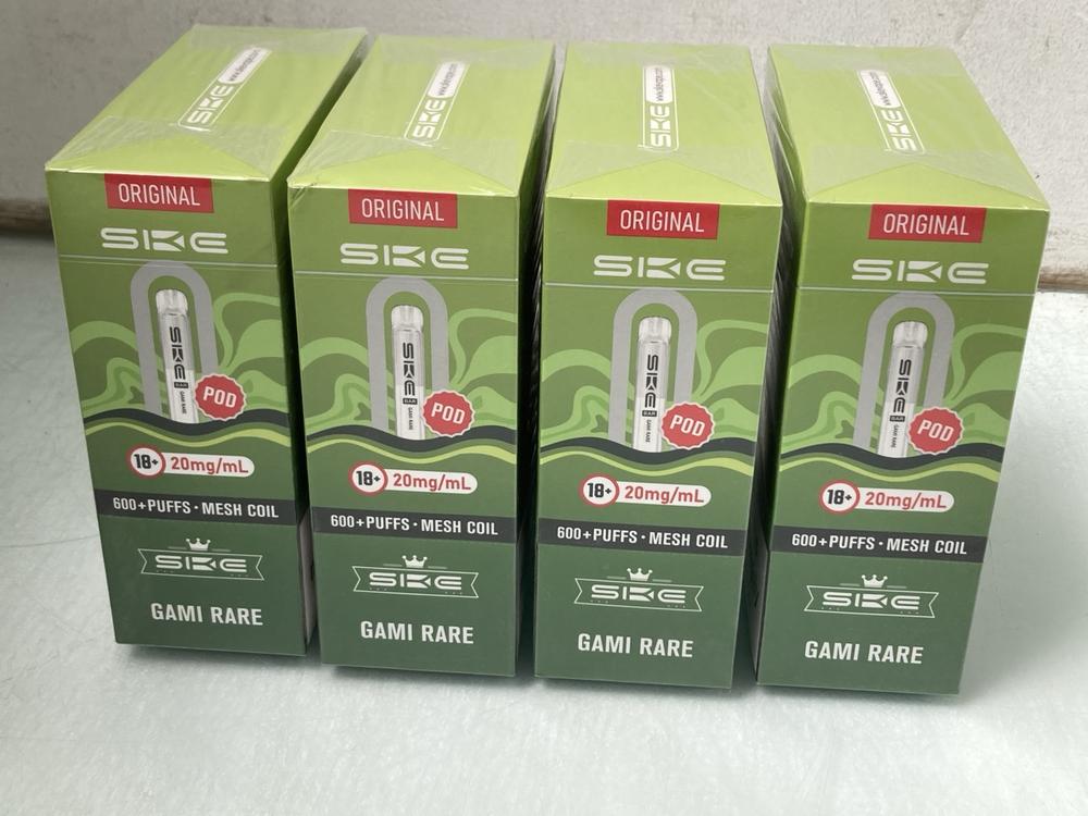 4 X PACKS OF SKE VAPES TO INCLUDE GAMI RARE - BBE 