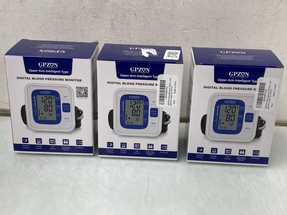 3 X GPZON UPPER ARM DIGITAL BLOOD PRESSURE MONITOR