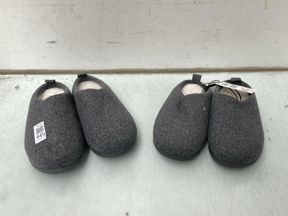 2 X M&S FUR LINED SLIPPERS IN GREY - UK 5/6: LOCAT