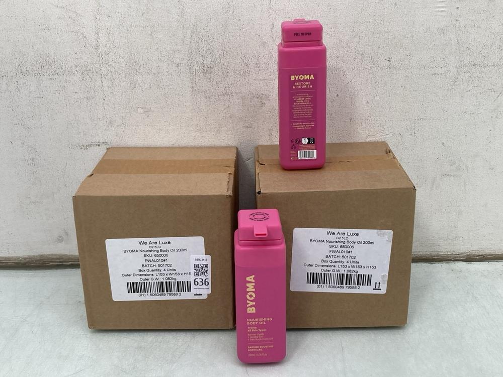 2 X BOXES OF BYOMA 200ML NOURISHING BODY OILS: LOC