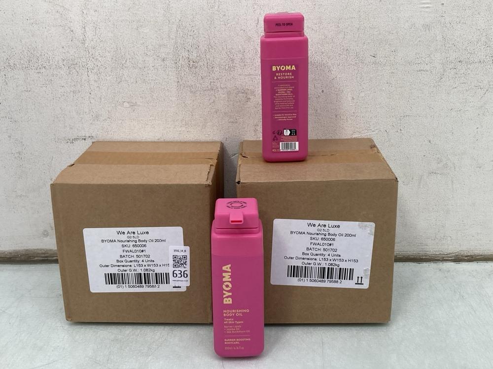 2 X BOXES OF BYOMA 200ML NOURISHING BODY OILS: LOC
