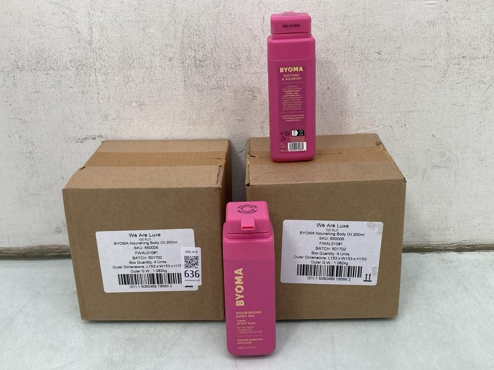 2 X BOXES OF BYOMA 200ML NOURISHING BODY OILS: LOC