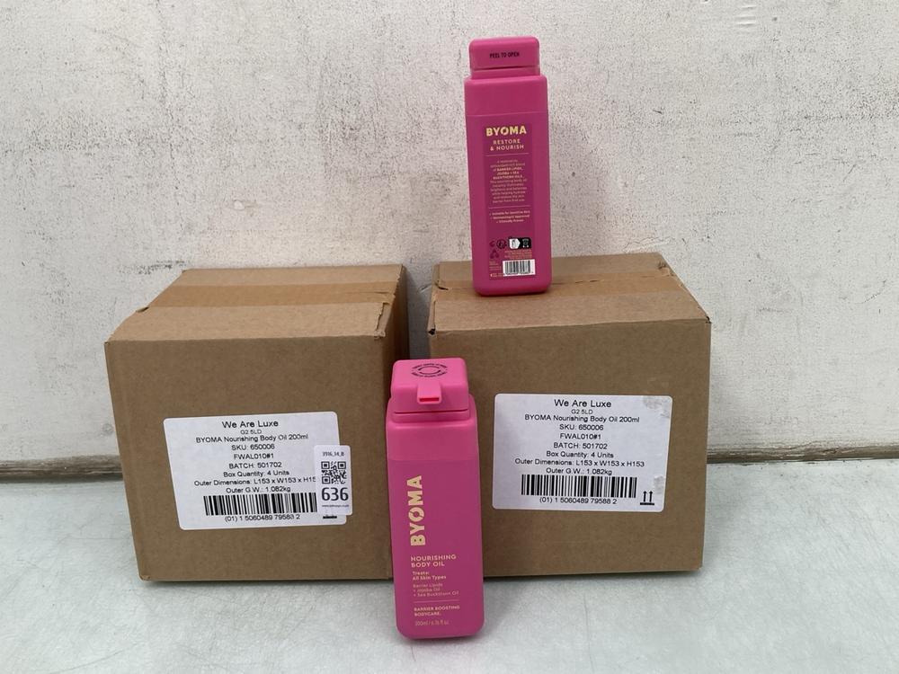 2 X BOXES OF BYOMA 200ML NOURISHING BODY OILS: LOC