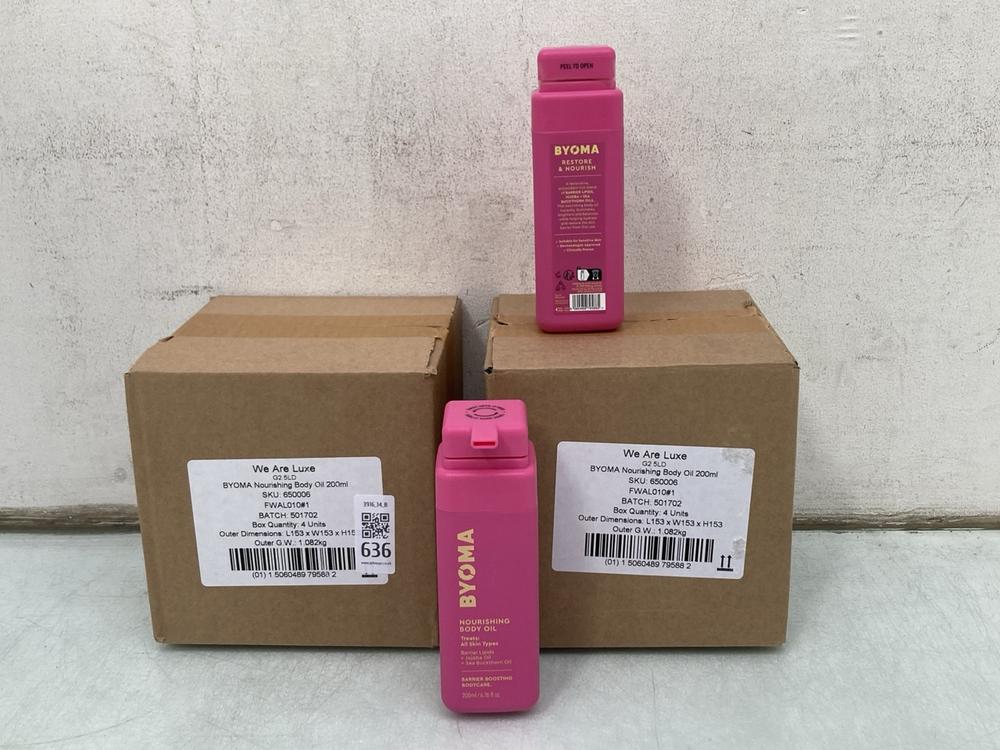2 X BOXES OF BYOMA 200ML NOURISHING BODY OILS: LOC