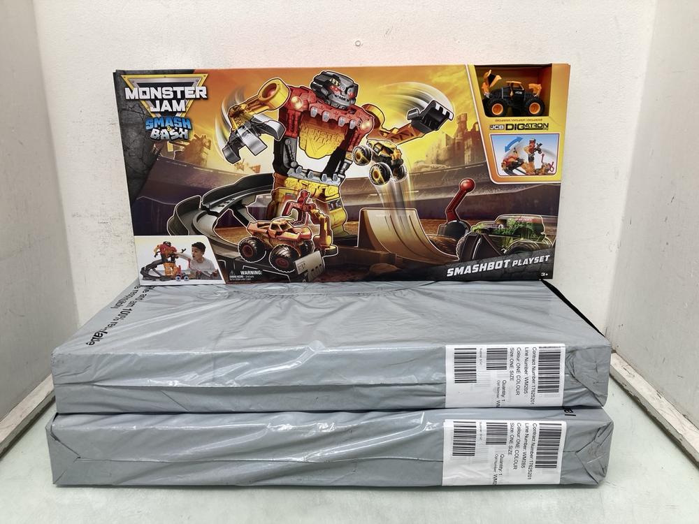 3 X MONSTER JAM SMASH BASH PLAYSET - COMBINED ORIG