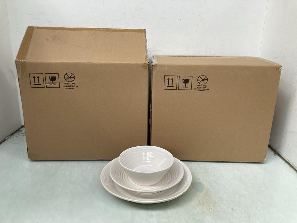 2 X MICHELLE KEEGAN HOME SPINWASH RIMMED 12 PIECE 