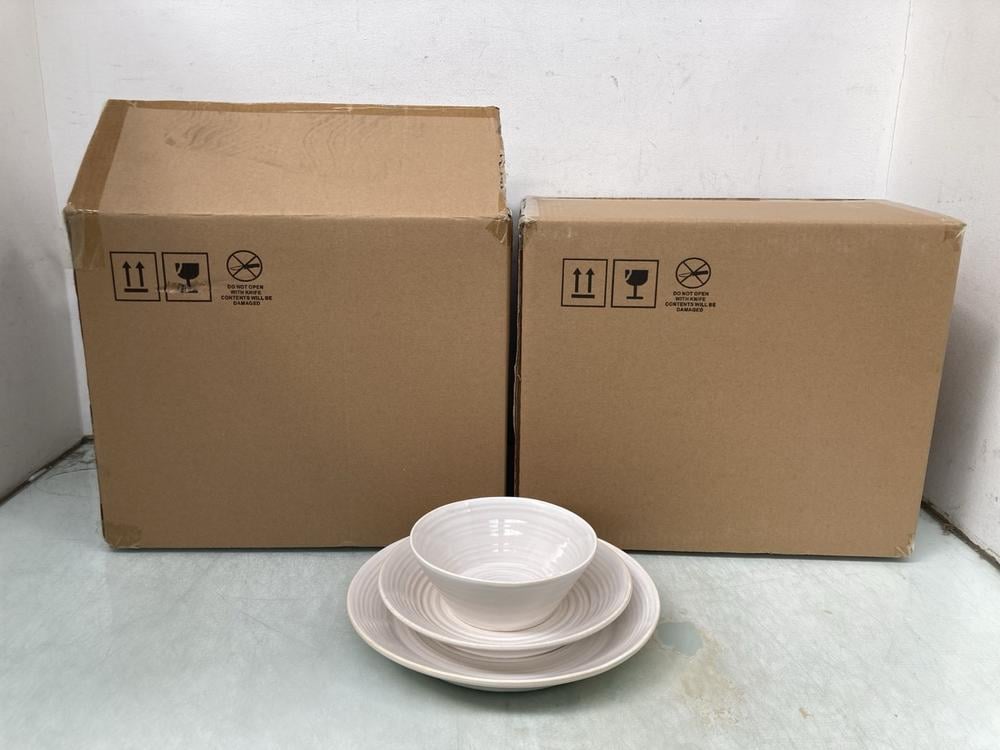 2 X MICHELLE KEEGAN HOME SPINWASH RIMMED 12 PIECE 