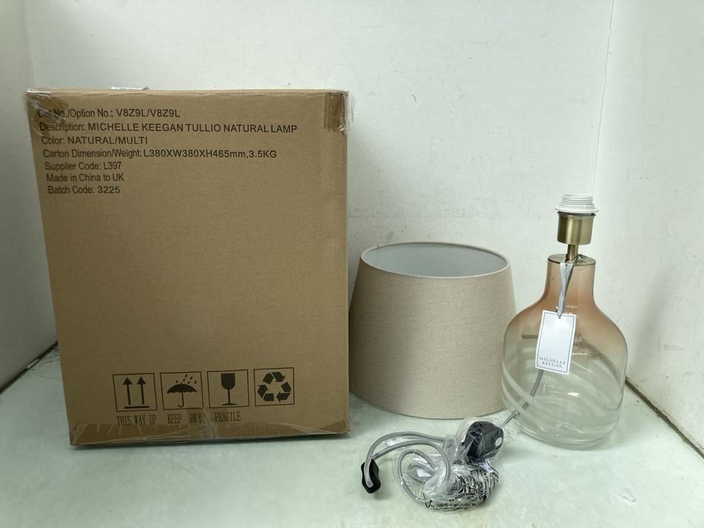 2 X MICHELLE KEEGAN TULLIO NATURAL LAMP IN MULTI -