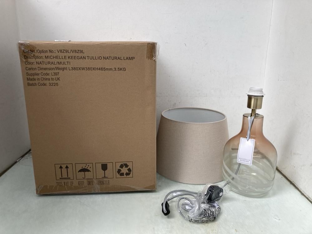 2 X MICHELLE KEEGAN TULLIO NATURAL LAMP IN MULTI -