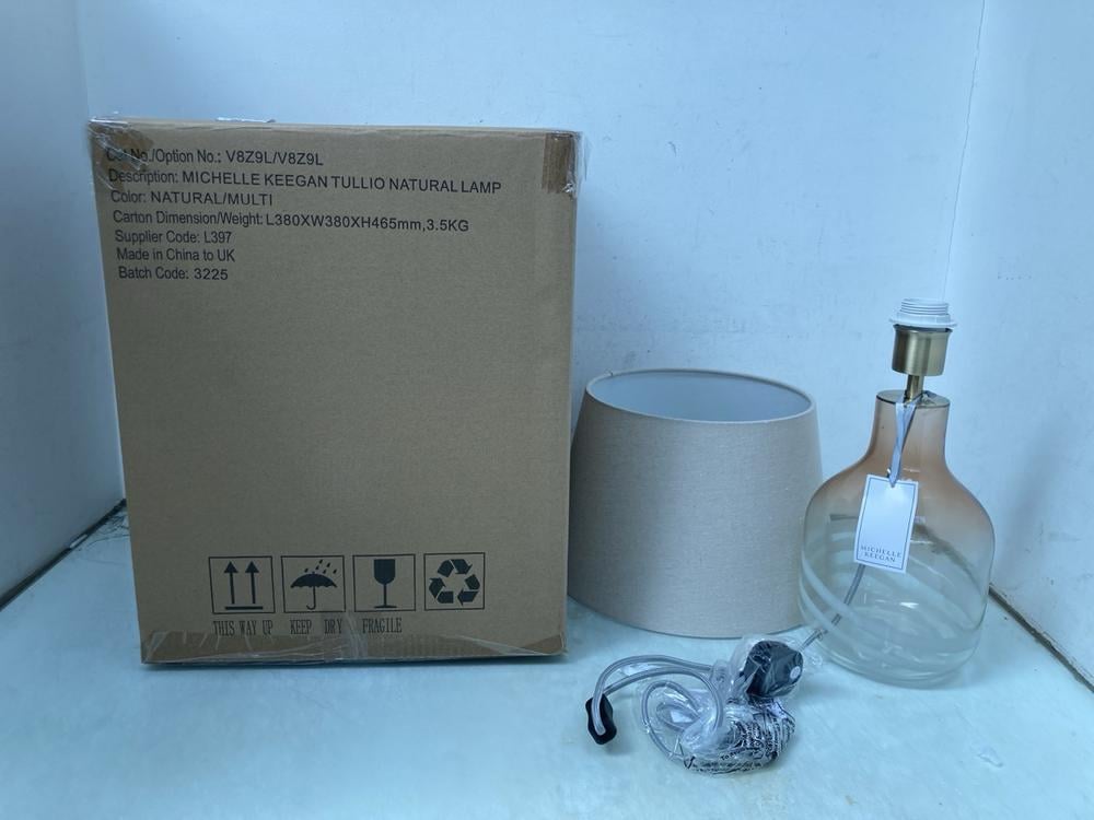2 X MICHELLE KEEGAN TULLIO NATURAL LAMP IN MULTI -