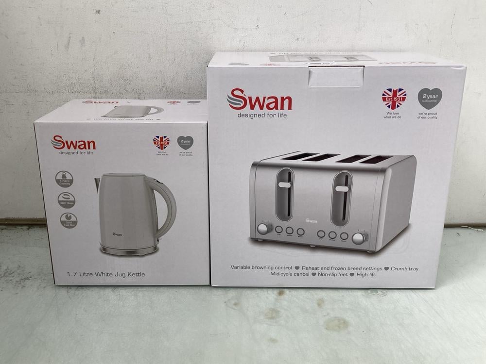 SWAN 1.7 LITRE WHITE JUG KETTLE TO INCLUDE SWAN FO