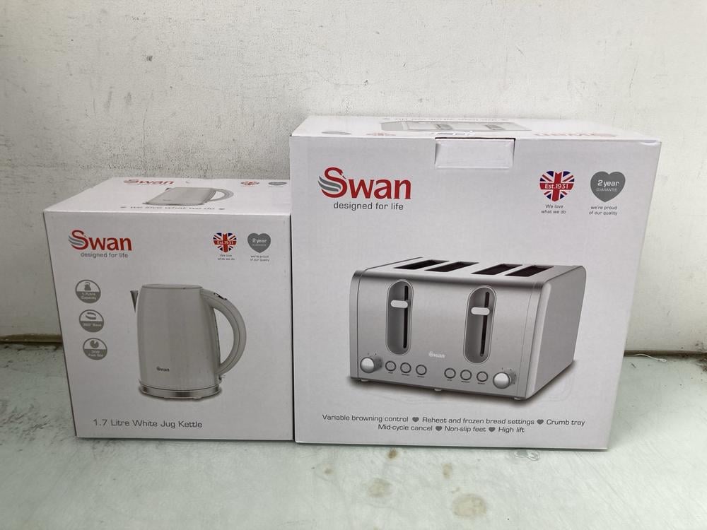 SWAN 1.7 LITRE WHITE JUG KETTLE TO INCLUDE SWAN FO