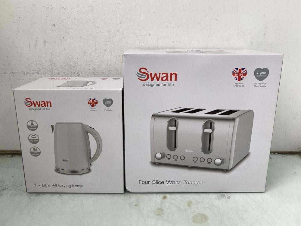 SWAN 1.7 LITRE WHITE JUG KETTLE TO INCLUDE SWAN FO