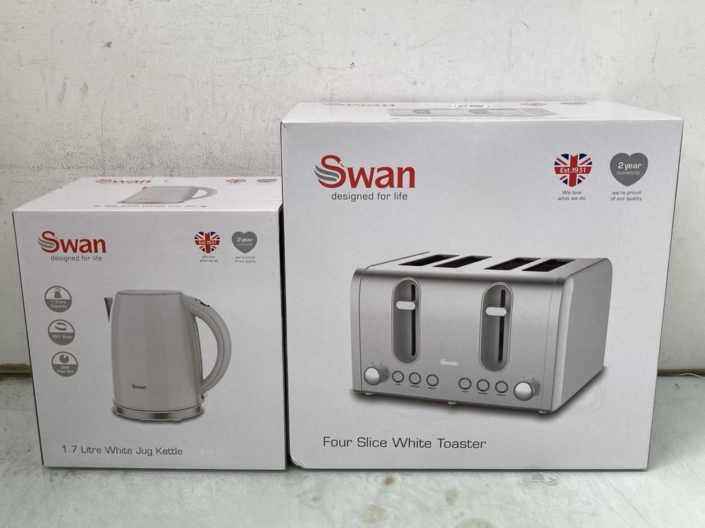 SWAN 1.7 LITRE WHITE JUG KETTLE TO INCLUDE SWAN FO