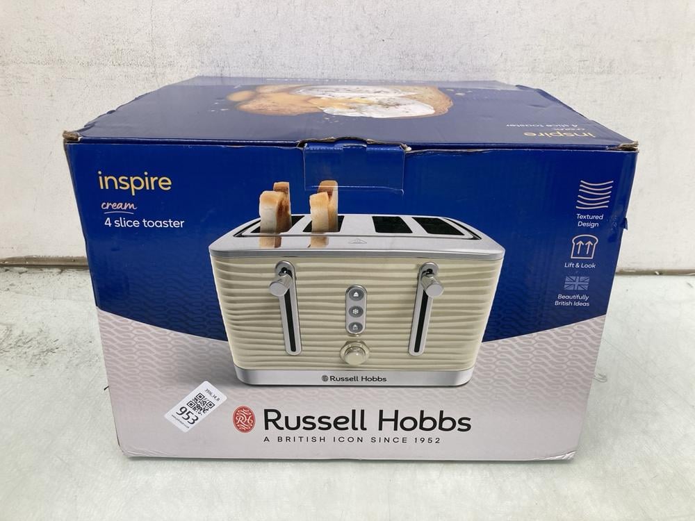 RUSSELL HOBBS INSPIRE 4 SLICE TOASTER IN CREAM: LO
