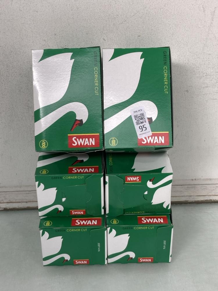6 X SWAN GREEN CORNER CUT FILTERS: LOCATION - B1