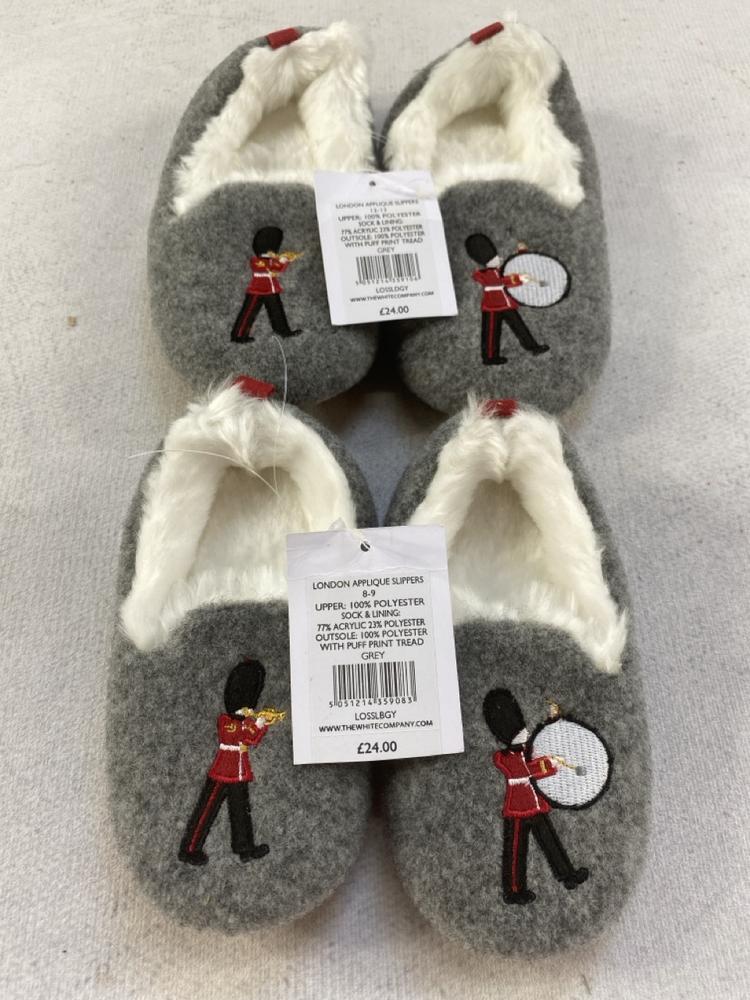 2 X THE WHITE COMPANY SLIPPERS SIZE 12-13 ORIGINAL