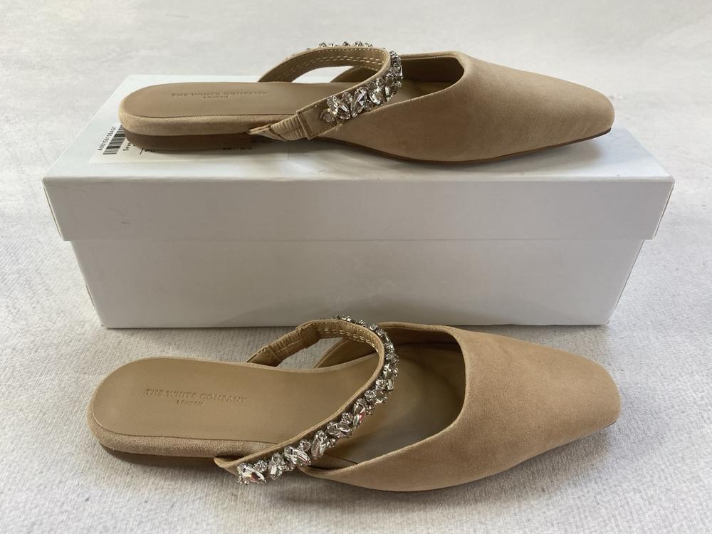 THE WHITE COMPANY SUEDE FLAT SANDAL SIZE 39 ORIGIN