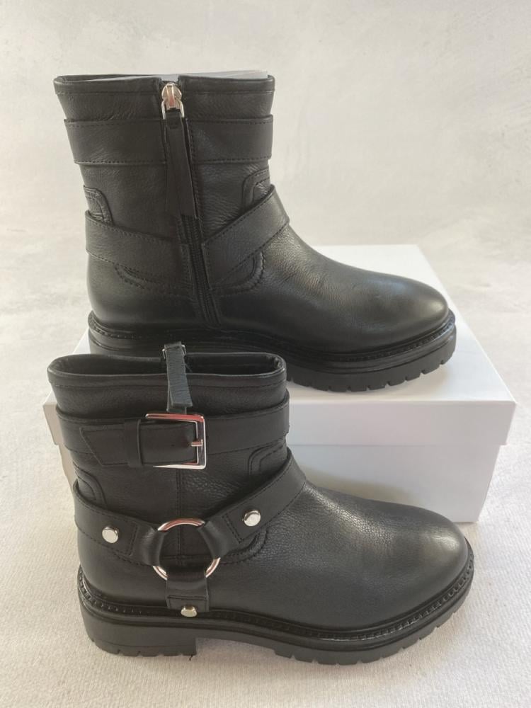 THE WHITE COMPNAY LEATHER BIKER ANKLE BOOT UK SIZE
