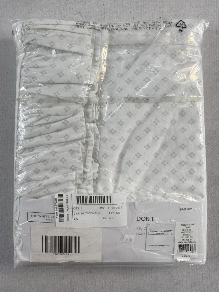 THE WHITE COMPANY FLAT SHEET DORIT SIZE DOUBLE 230