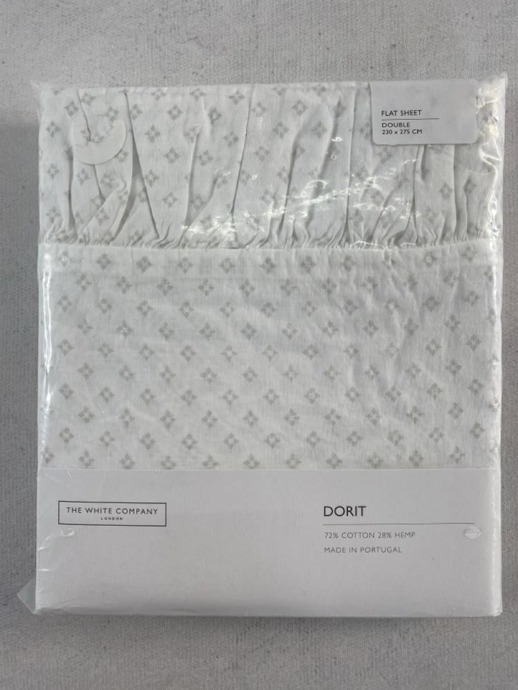 THE WHITE COMPANY FLAT SHEET DORIT SIZE DOUBLE 230
