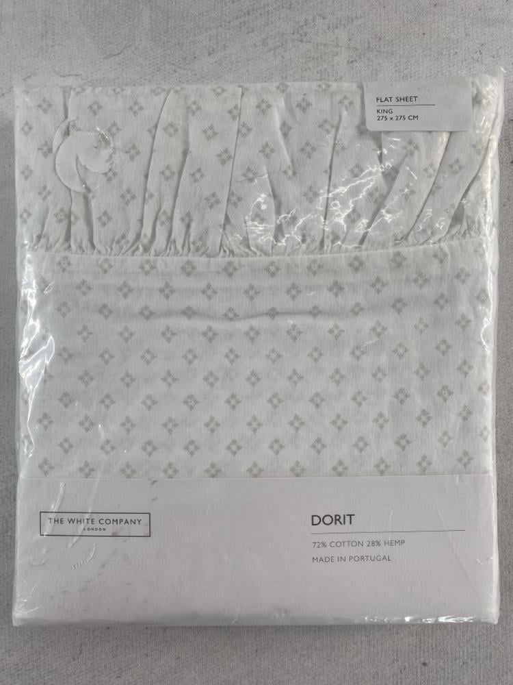 THE WHITE COMPANY FLAT SHEET DORIT SIZE KING 275X2
