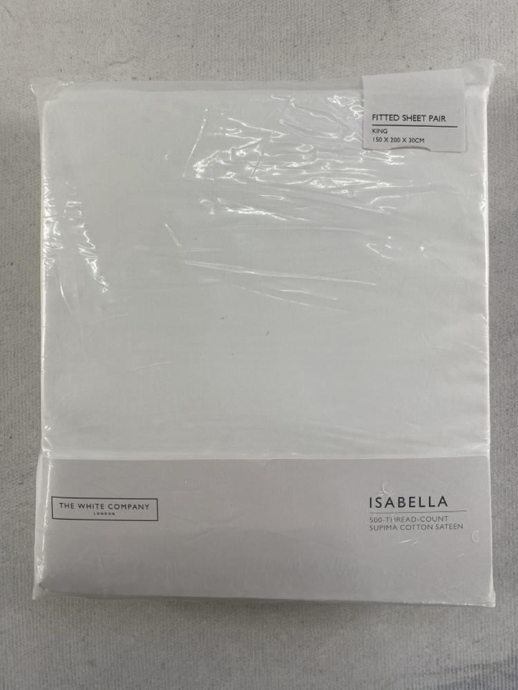 THE WHITE COMPANY FITTED SHEET PAIR ISABELLA SIZE 