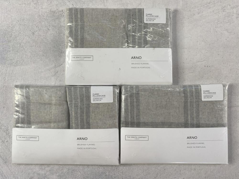 3 X THE WHITE COMPANY OXFORD PILLOWCASE ARNO  SIZE
