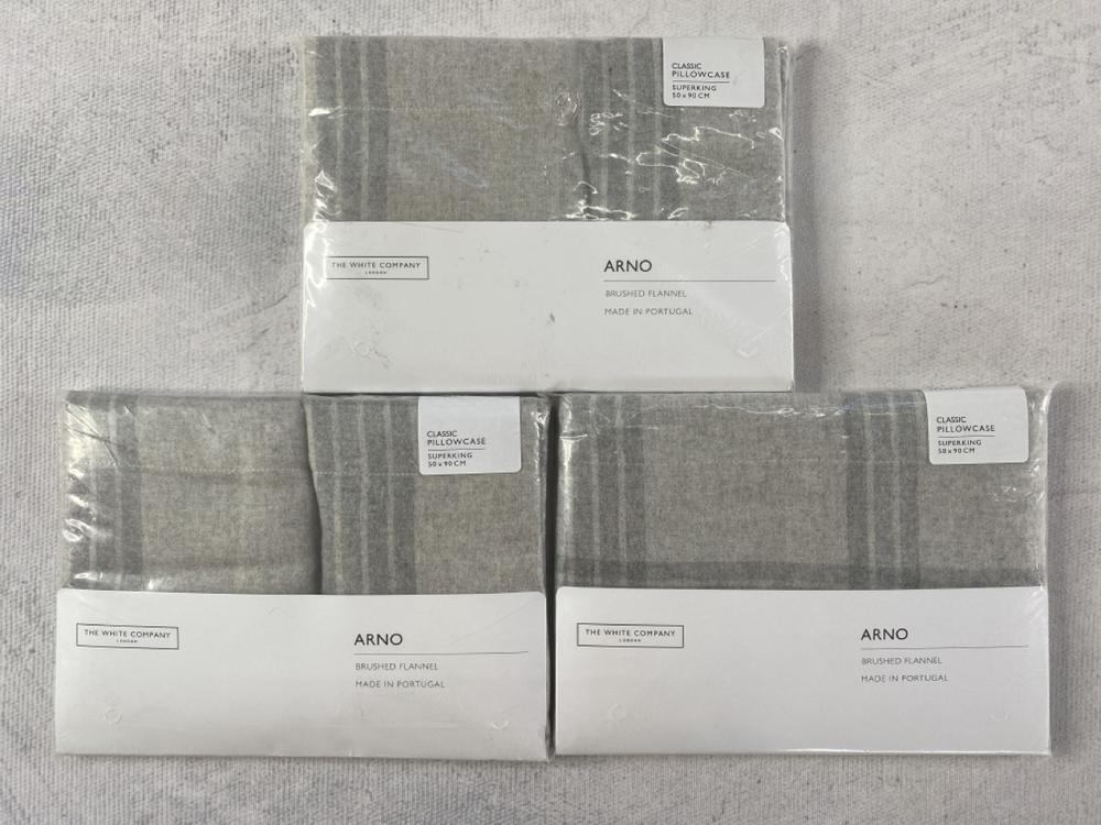 3 X THE WHITE COMPANY OXFORD PILLOWCASE ARNO  SIZE