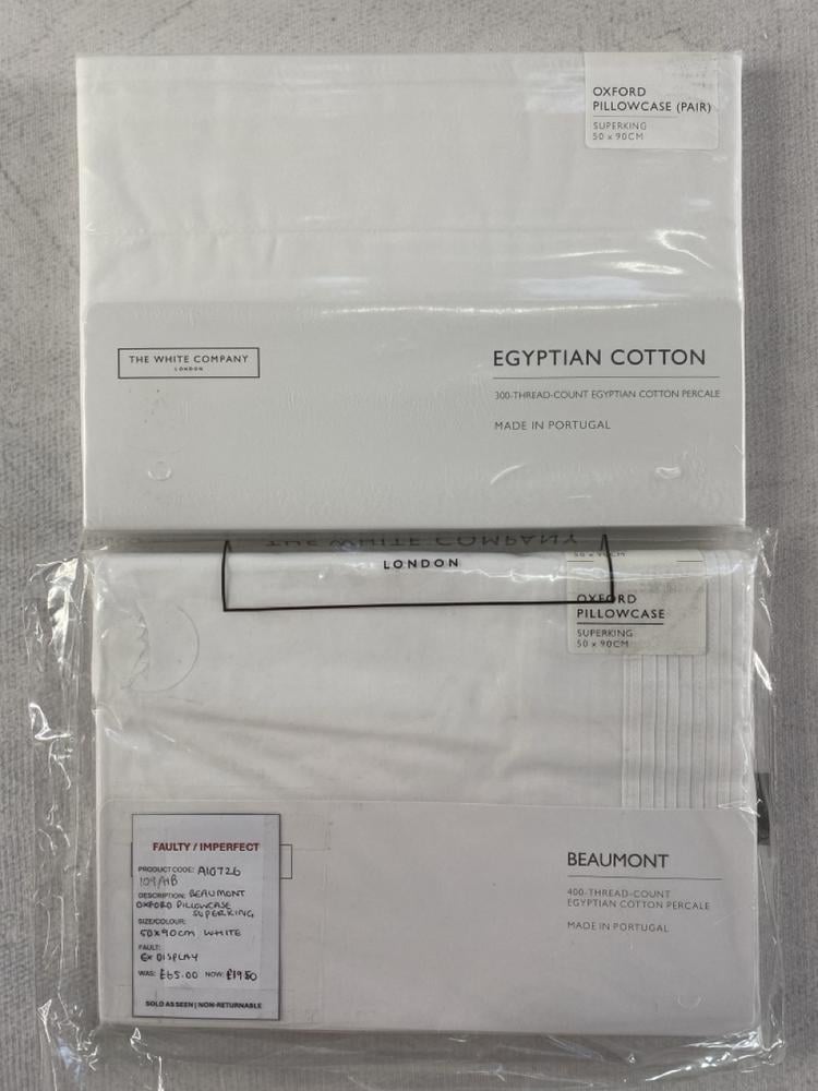 2 X THE WHITE COMPANY PILLOWCASES SIZE SUPERKING 5