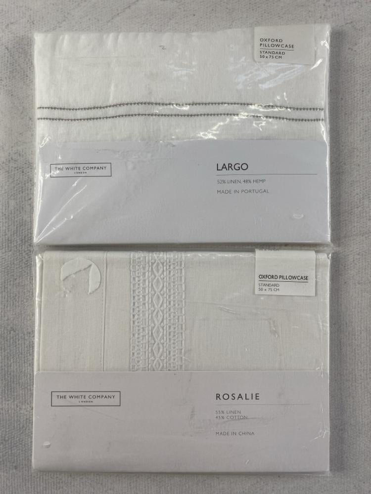 2 X THE WHITE COMPANY PILLOWCASES SIZE STANDARD 50