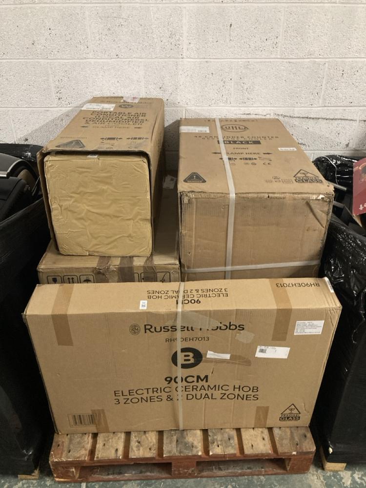 PALLET OF ITEMS TO INCLUDE RUSSELL HOBBS 90CM ELEC