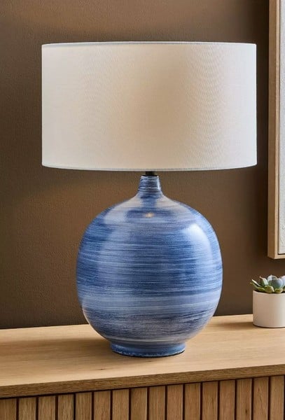 THE VERY COLLECTION BLUE SPINWASH CERAMIC TABLE LA