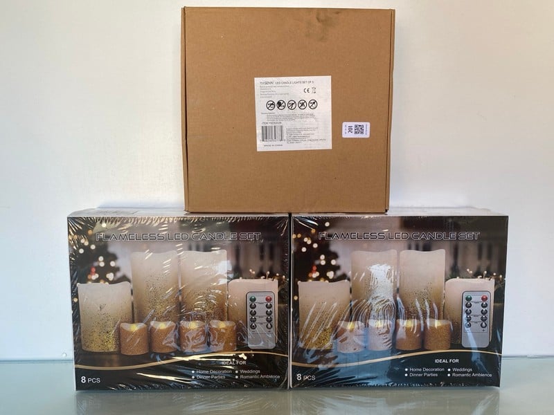3 X FLAMELESS LED CANDLE SETS