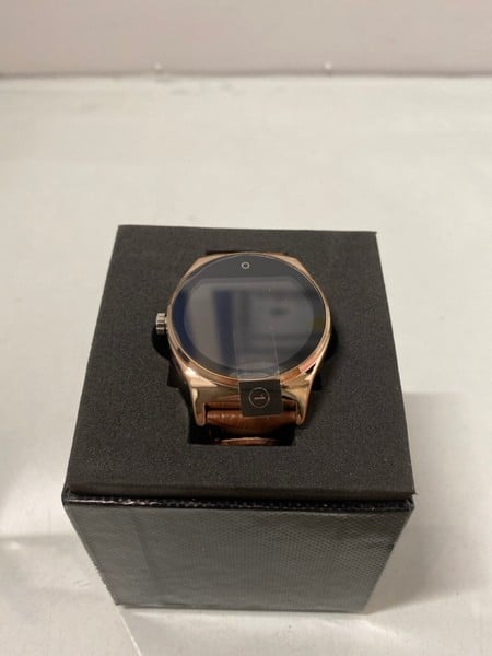 RWATCH MEN'S WRIST WATCH WITH BROWN STRAP, BOXED