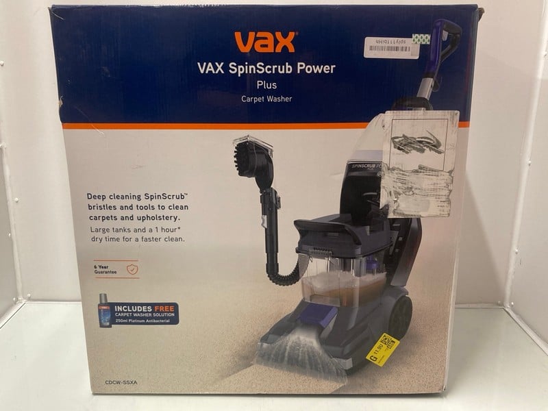 VAX SPINSCRUB POWER PLUS CARPET WASHER CDCW-SSXA