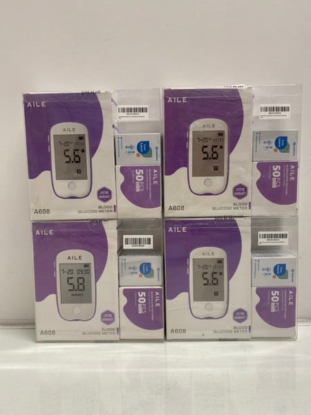 4 X AILE BLOOD GLUCOSE METERS (SEALED)