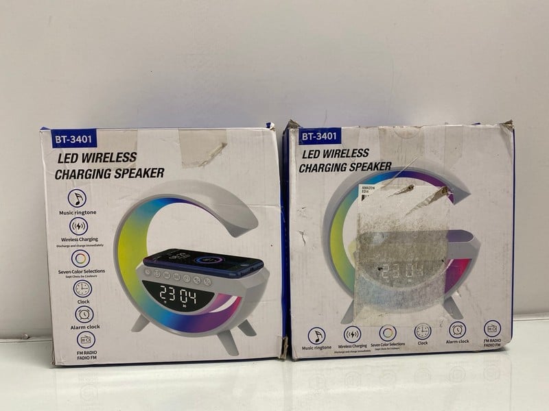 2 X LED WIRELESS CHARGING SPEAKERS